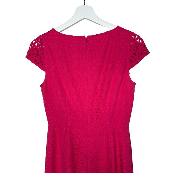 J Crew Dress Womens Size 2 Short Sleeve Mini Fit and Flare Pink Fuchsia Work XS - Picture 11 of 13